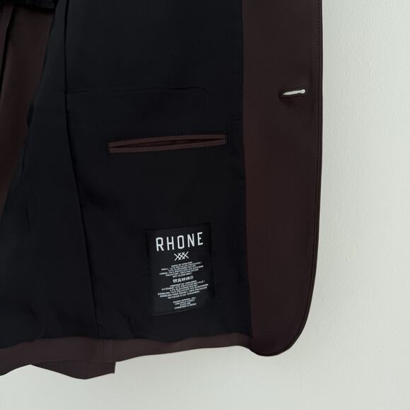 Rhone Commuter Blazer Mens Large Brown Slim Fit Sport Coat Performance Flex Knit - Picture 7 of 11